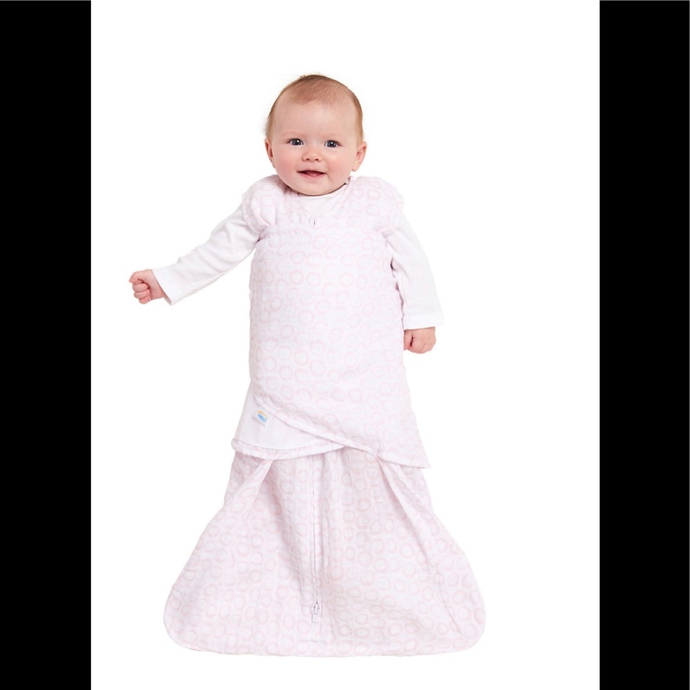 Baby HALO Muslin Pink Circles SleepSack Swaddle